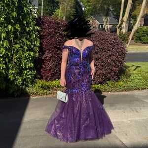 Size 14 Ellie Wilde dark purple mermaid prom dress